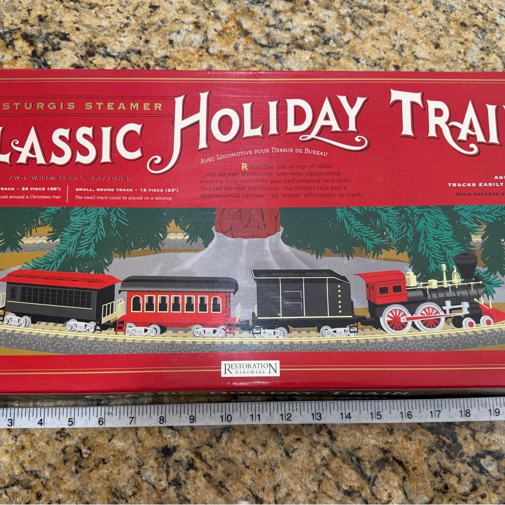 Restoration Hardware Red and Black Classic Holiday Train Box